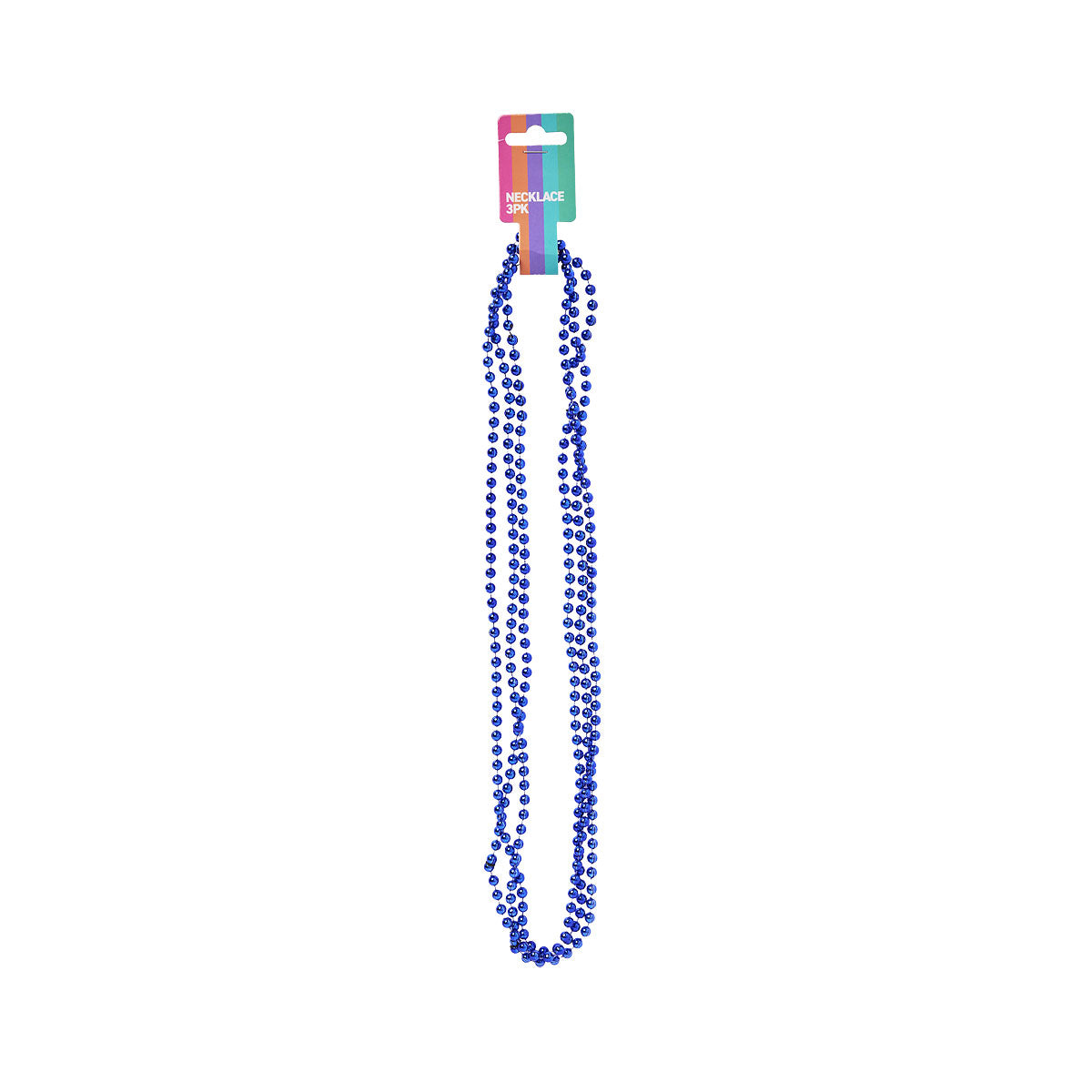 Costume Necklace Red/Blue 80cm 3pk