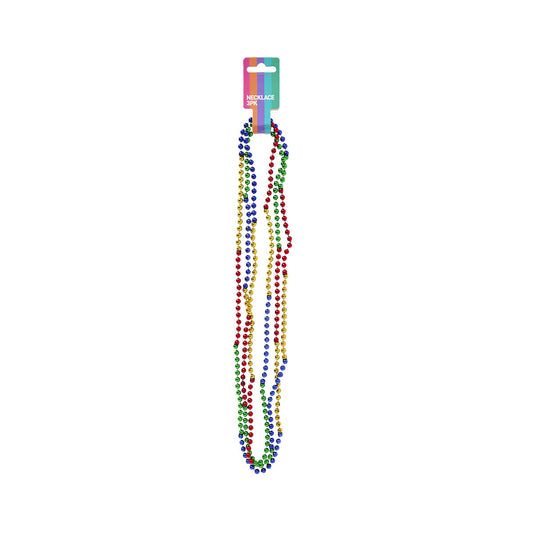 Costume Necklace Rainbow 80cm 3pk