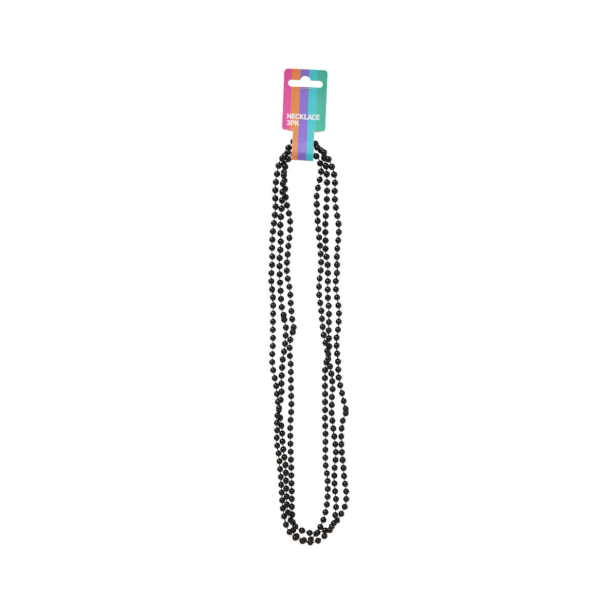 Costume Necklace Black/Silver/Pearl 80cm 3pk