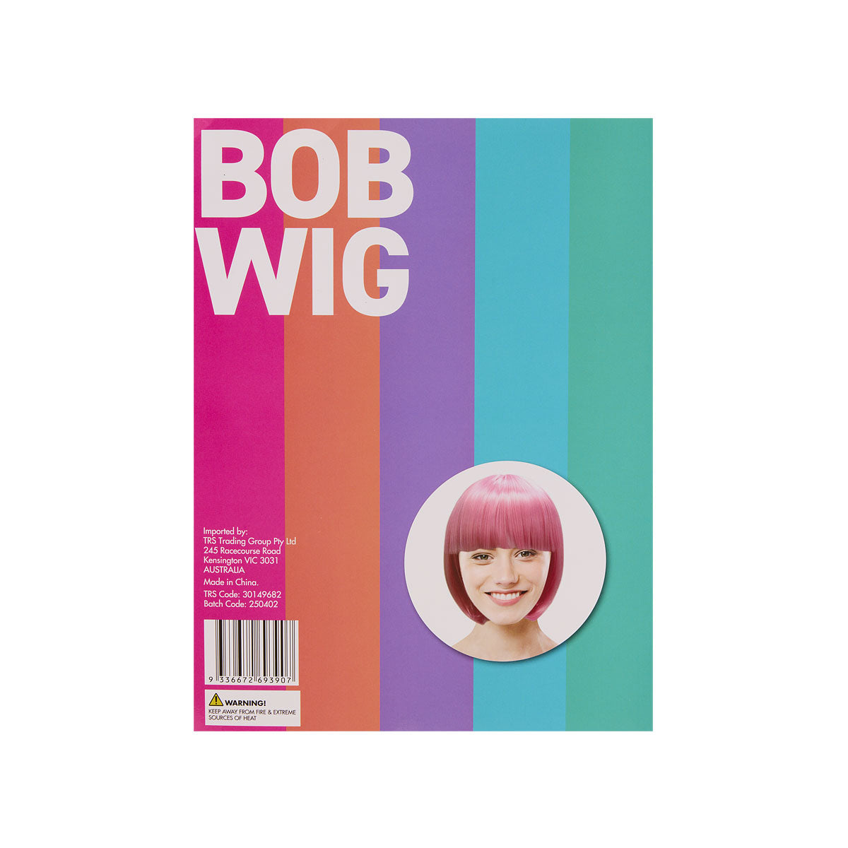 Costume Wig Bob Black/Pink/Blonde