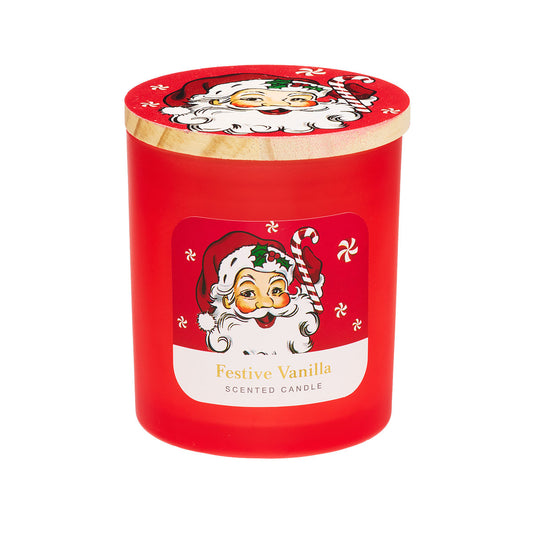 Christmas Frost Candle Wooden Lid Assorted