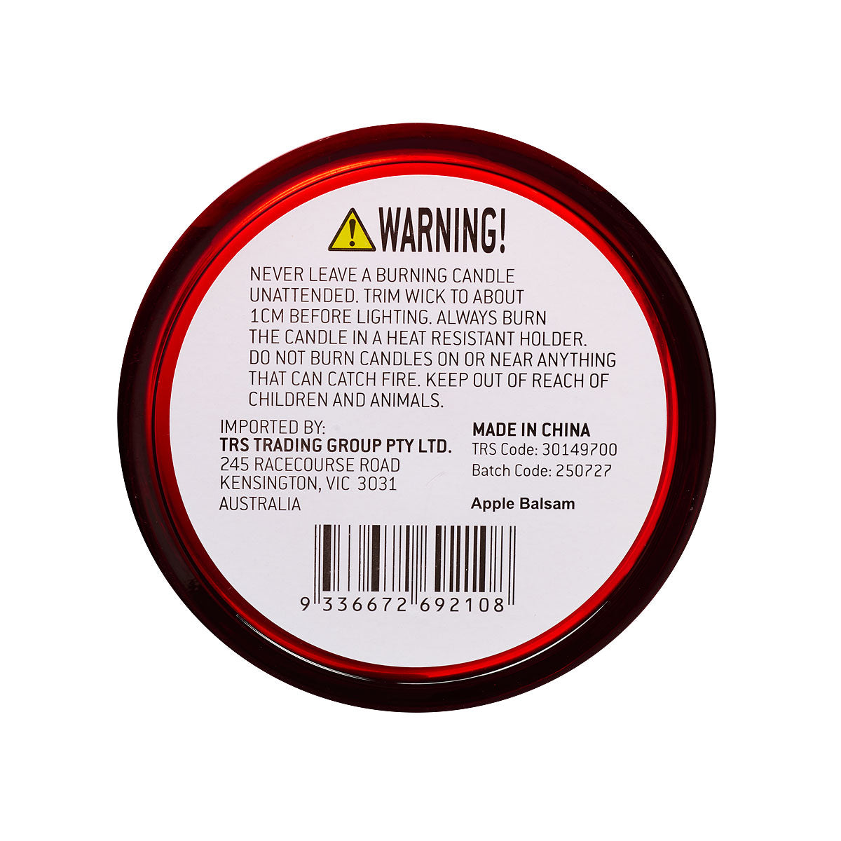 Christmas 2-Wick Candle Metal Star Lid Red/Black