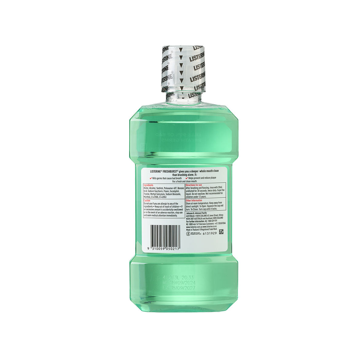 Listerine Antibacterial Mouthwash Fresh Burst 500mL