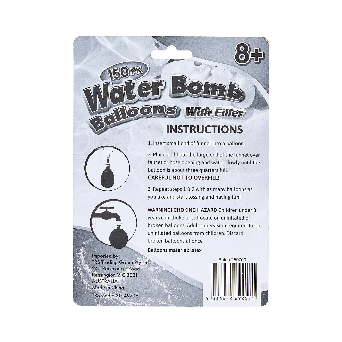 Water Bomb Balloons 150pk With Filler