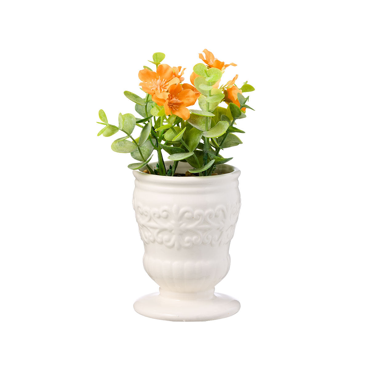 Faux Greenery/Lavender Ceramic Urn