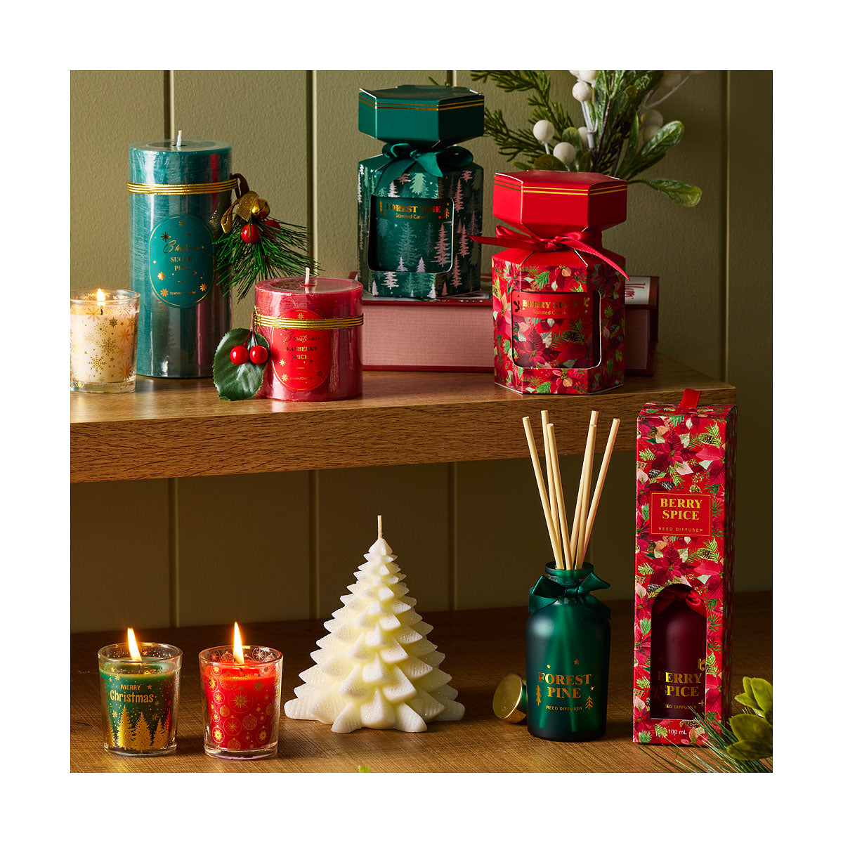 Christmas Votive Candle Patterned Assorted