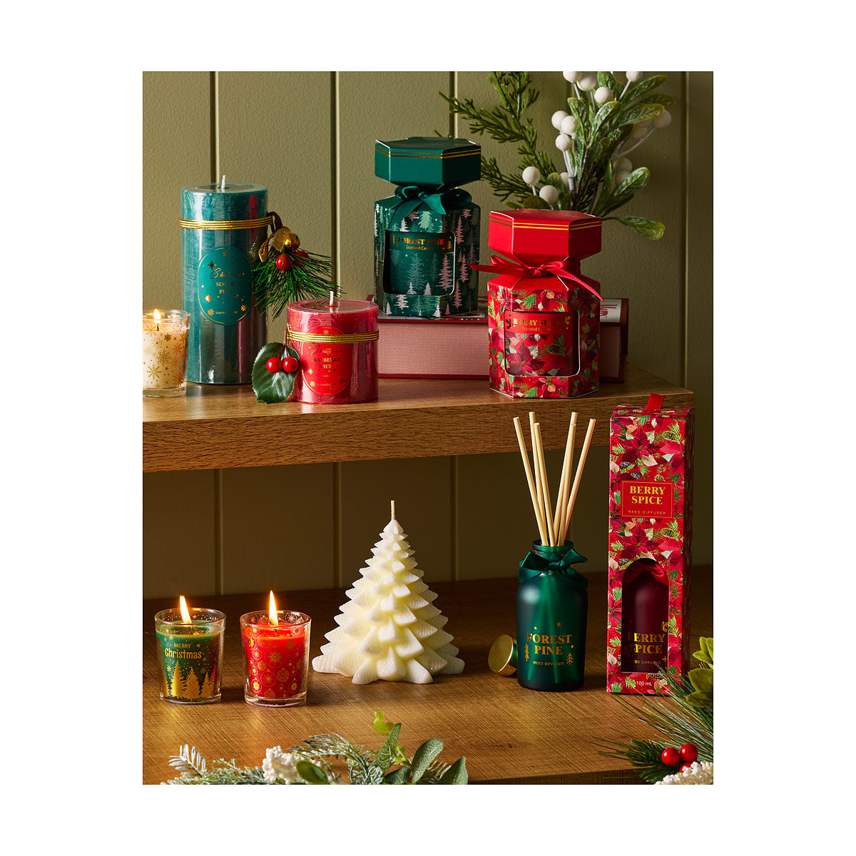 Christmas Votive Candle Patterned Assorted