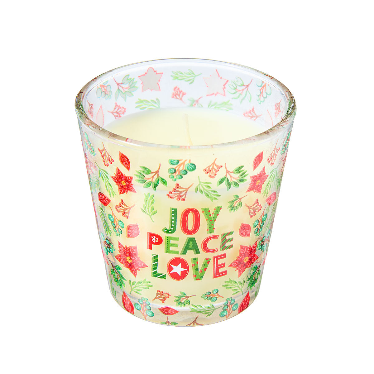 Christmas Printed Glass Candle Assorted