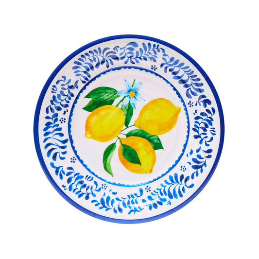 Blue Lemons Melamine Side Plate