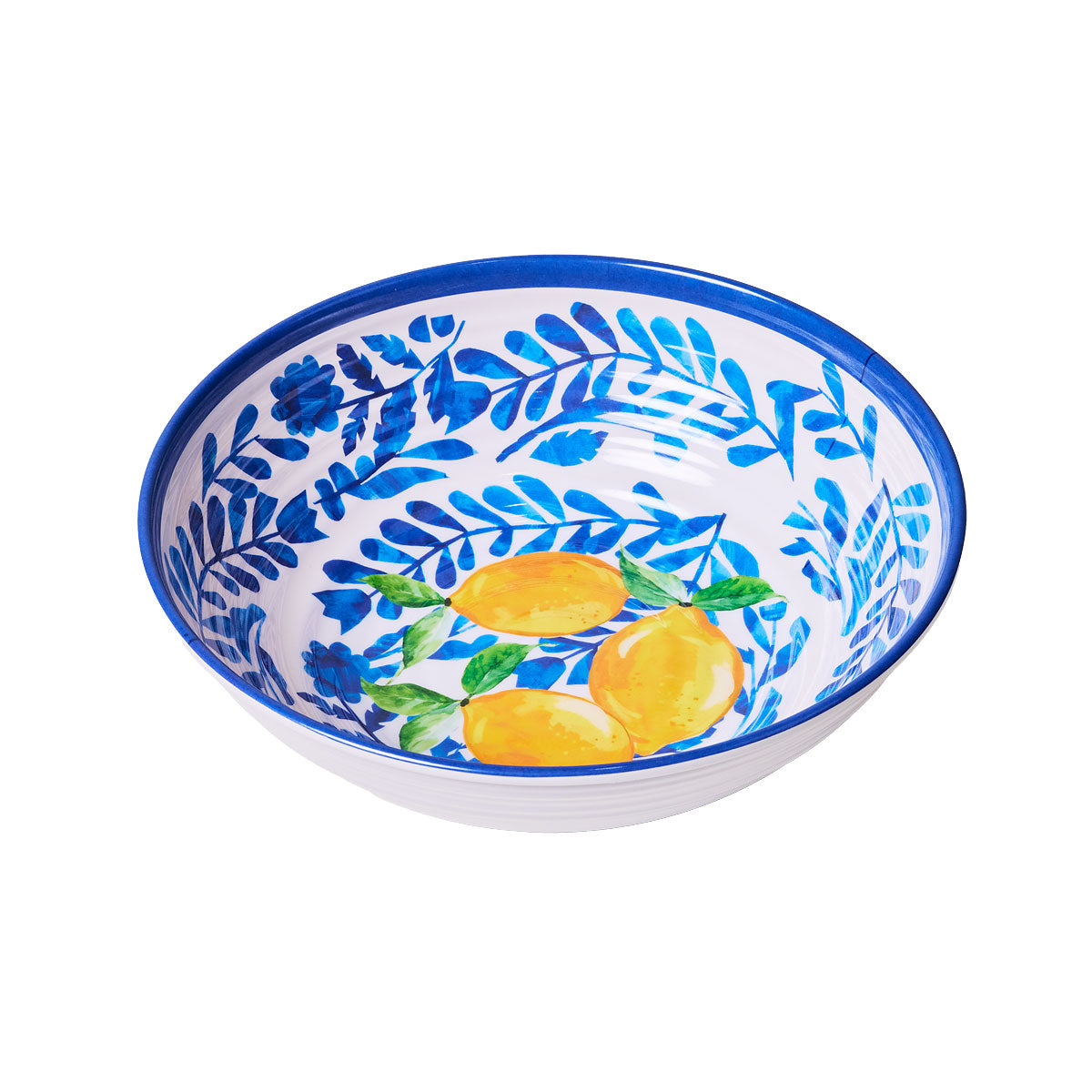 Blue Lemons Melamine Serving Bowl