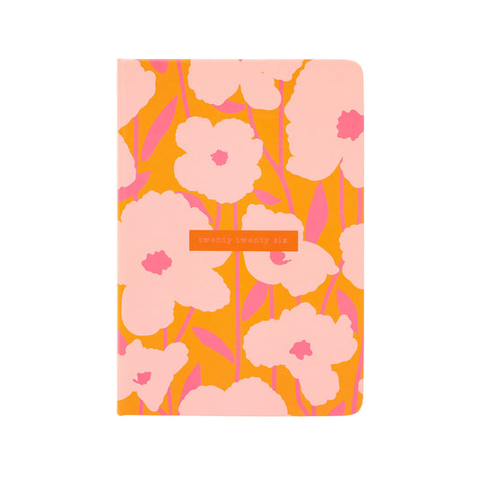 2026 A5 Diary Week-To-View Orange Floral