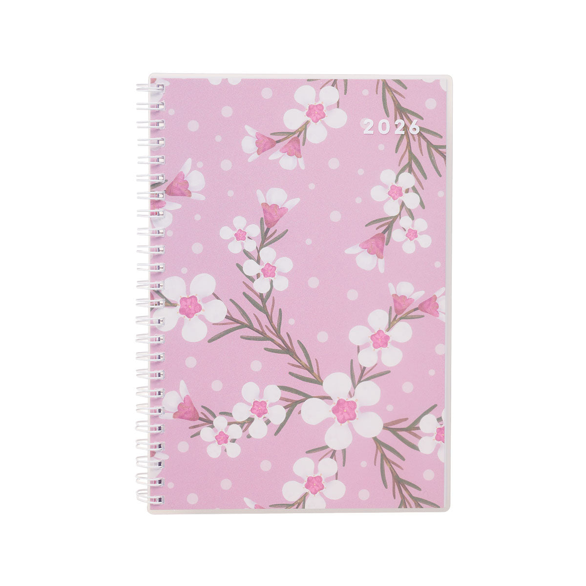 2026 A5 Diary Week-To-View PP Cover Lilac/White Floral