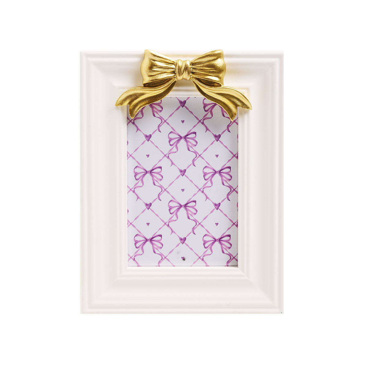 Bow Photo Frame White/Blue 4"X6"