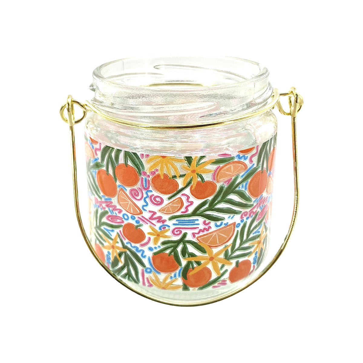 Candle Holder With Handle Blue/Citrus