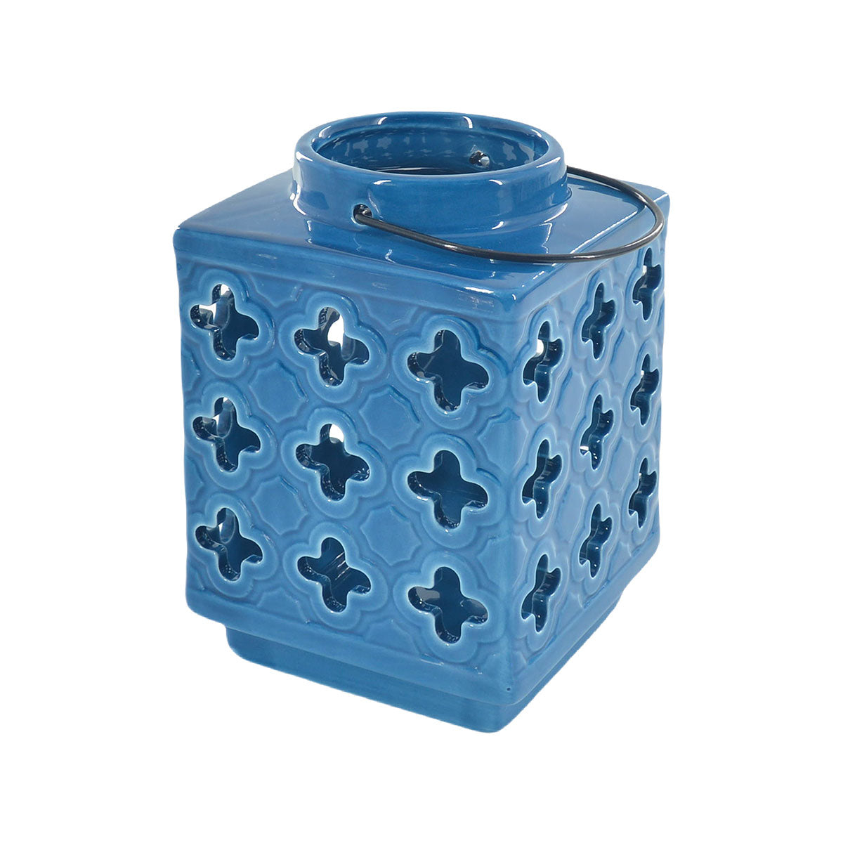 Ceramic Mosaic Lantern Blue/White