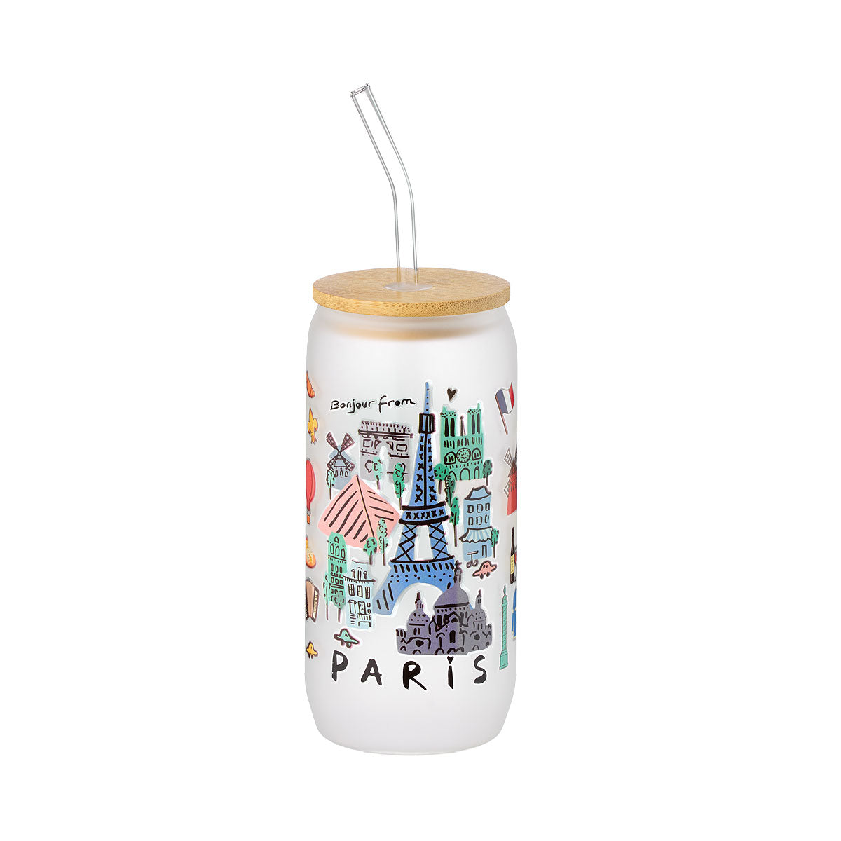 World Cities Glass Smoothie Cup Assorted