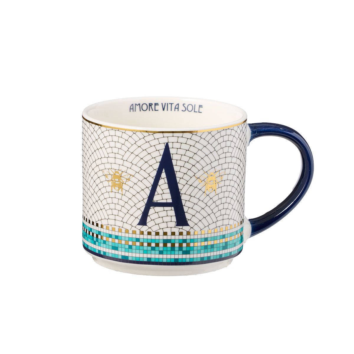 Abeilles Bleues Monogram Mug M/J/A