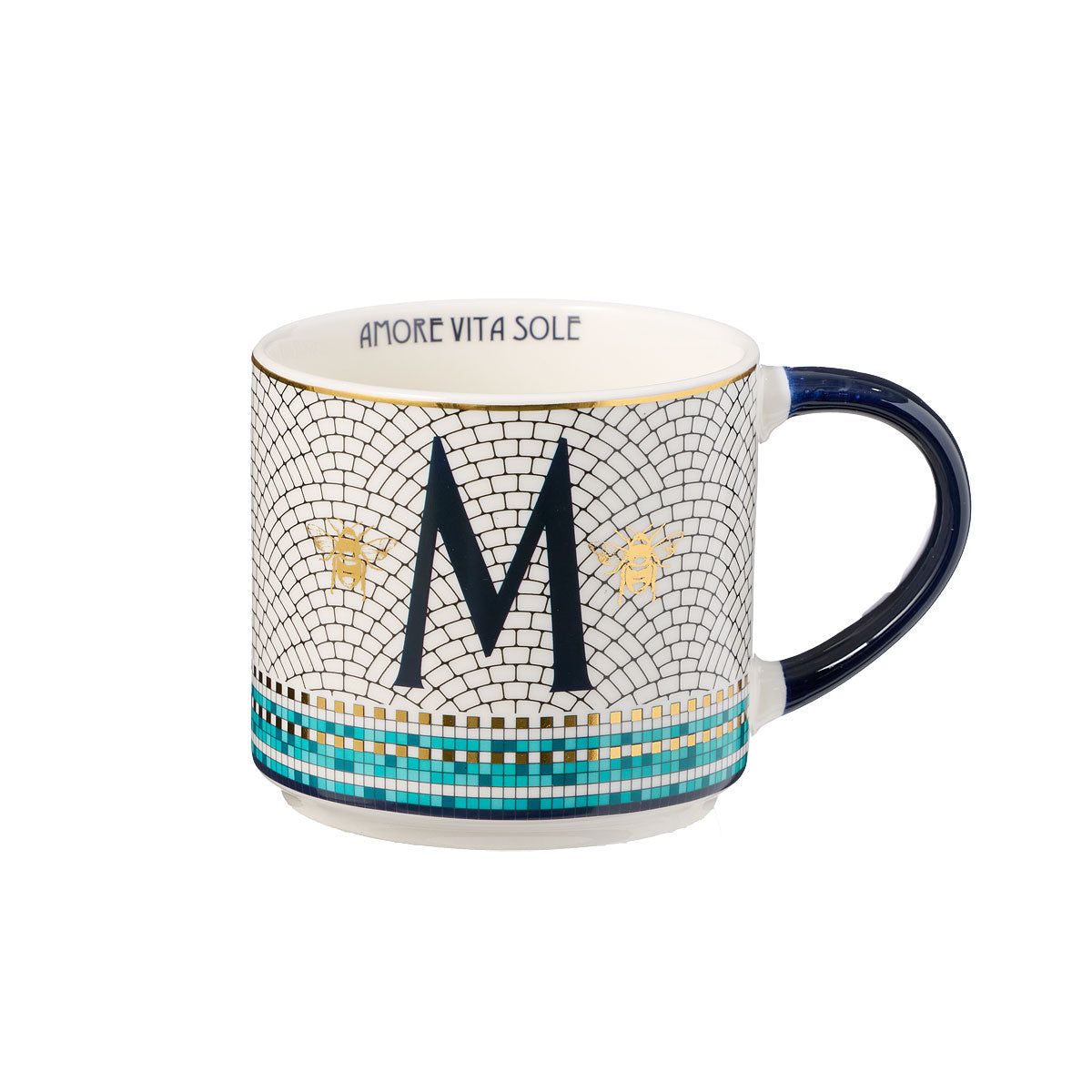 Abeilles Bleues Monogram Mug M/J/A