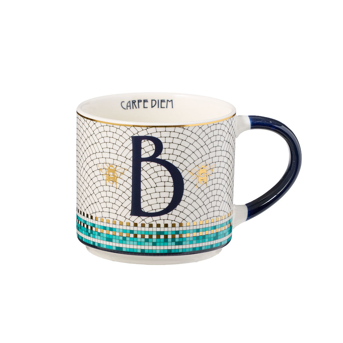 Abeilles Bleues Monogram Mug B/E/T