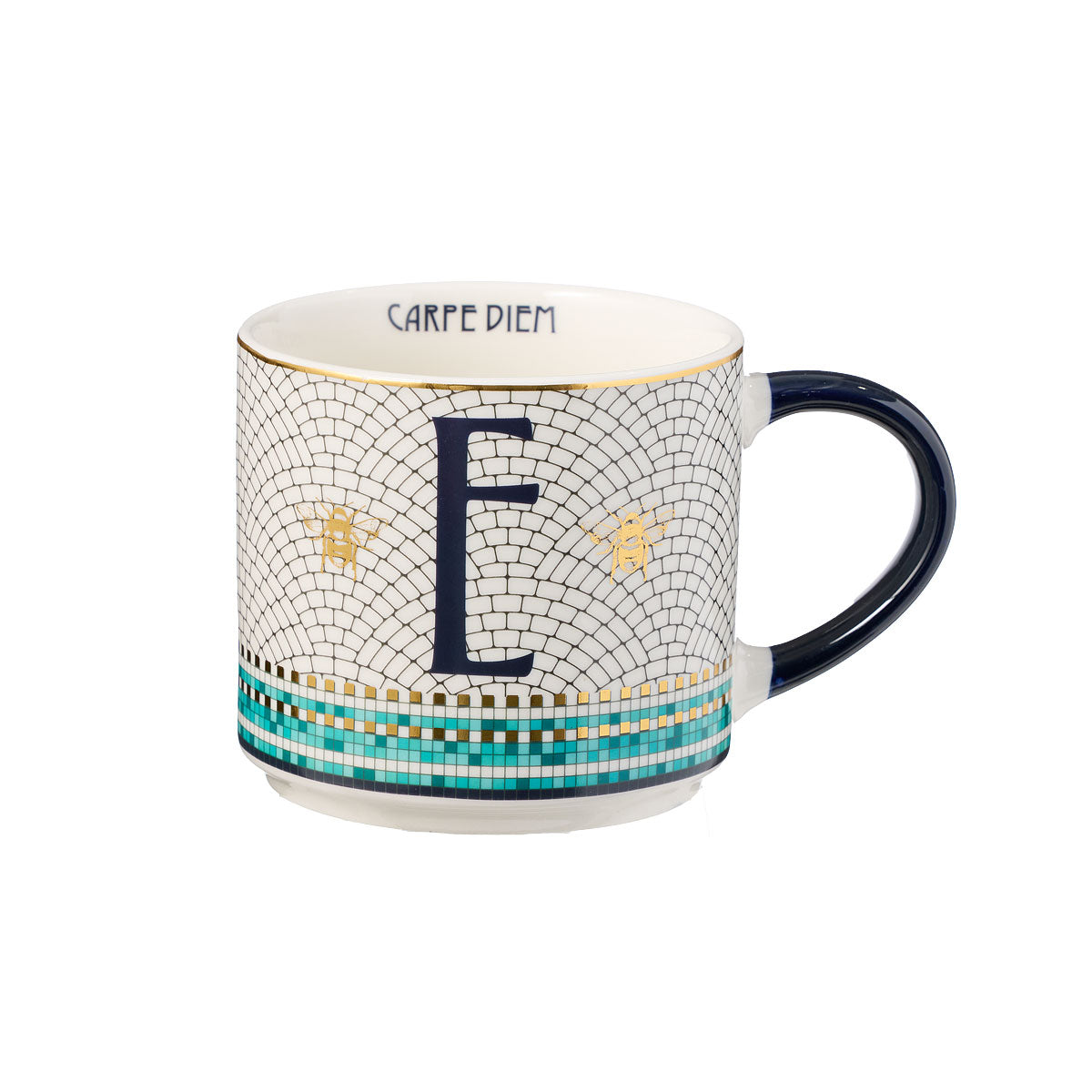 Abeilles Bleues Monogram Mug B/E/T
