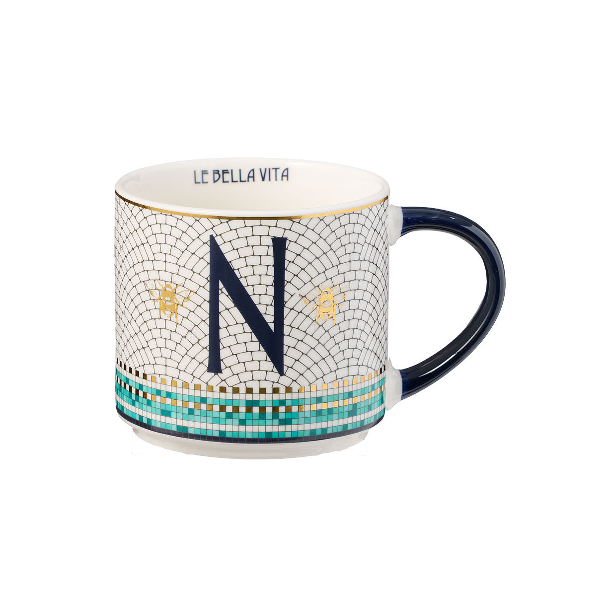 Abeilles Bleues Monogram Mug K/H/N