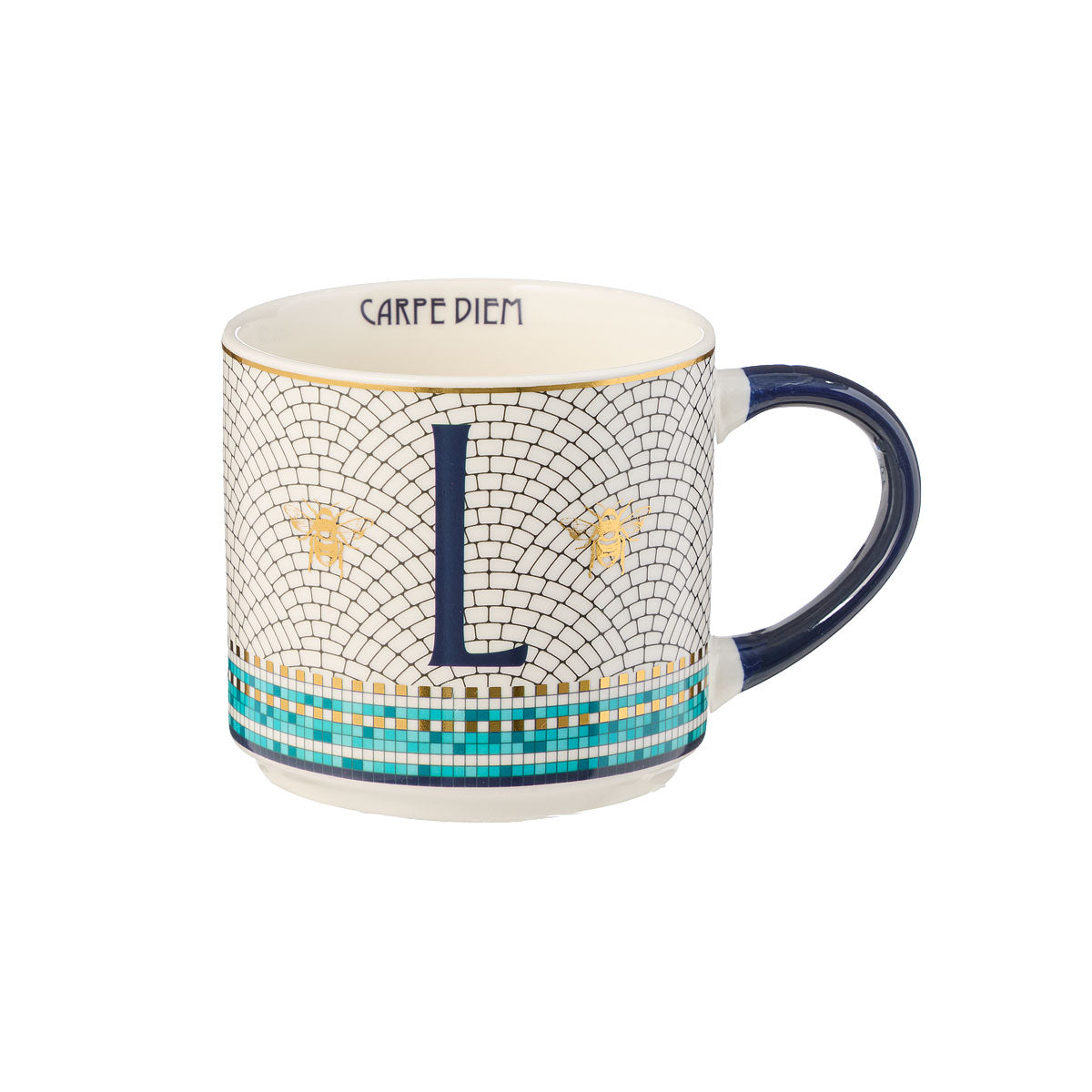 Abeilles Bleues Monogram Mug K/H/N