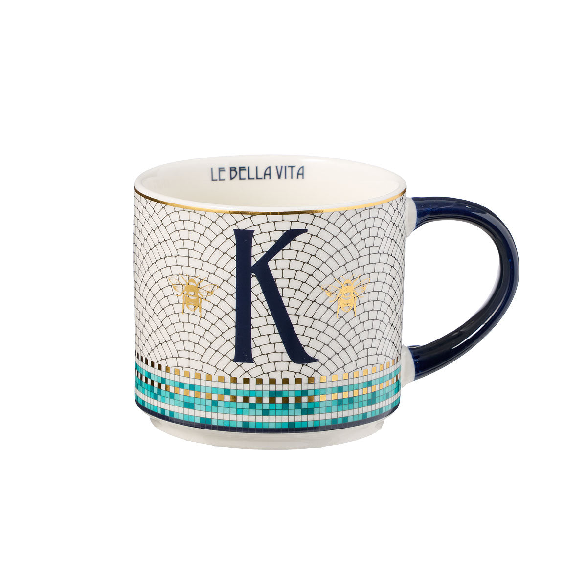 Abeilles Bleues Monogram Mug K/H/N