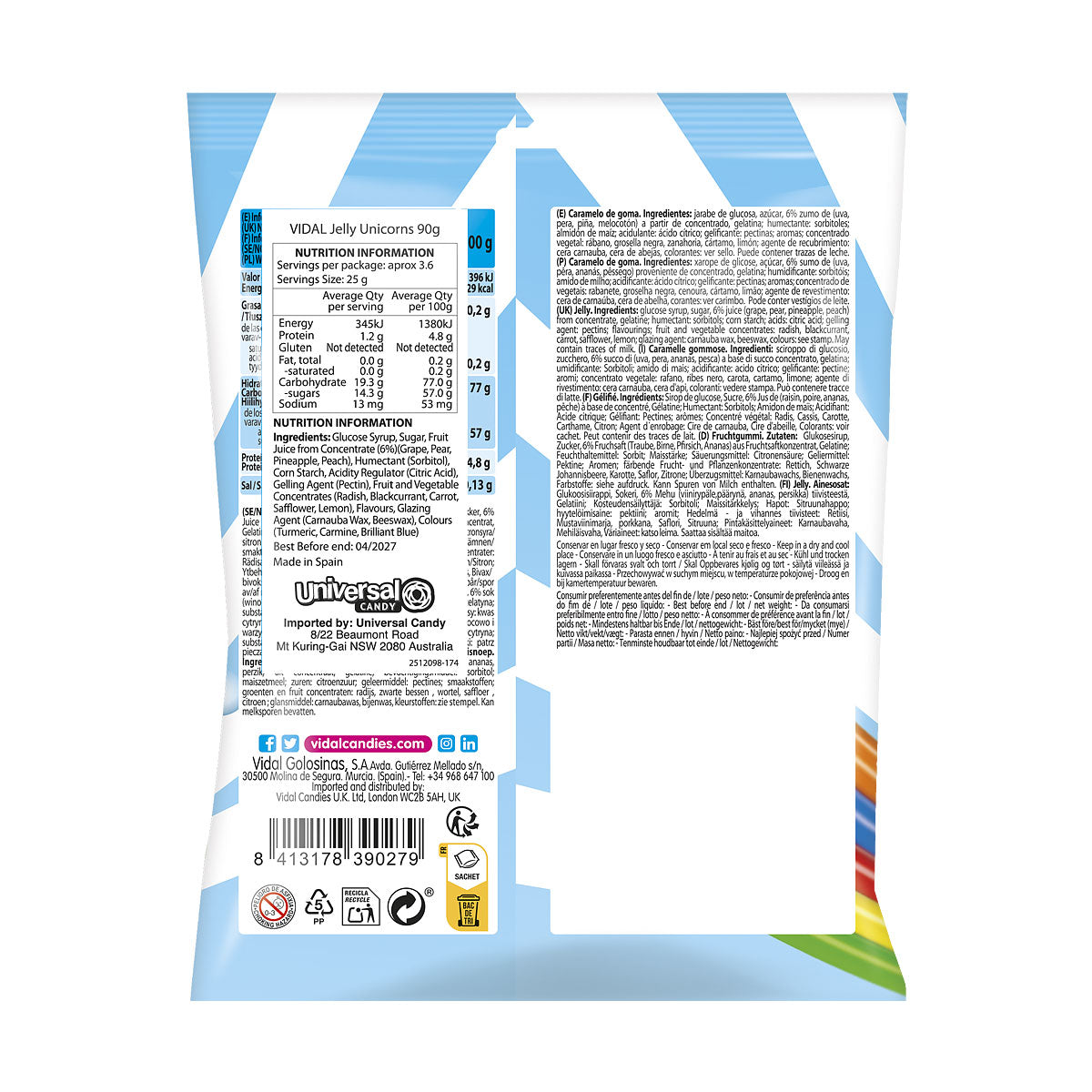 Vidal Jelly Unicorns 90g