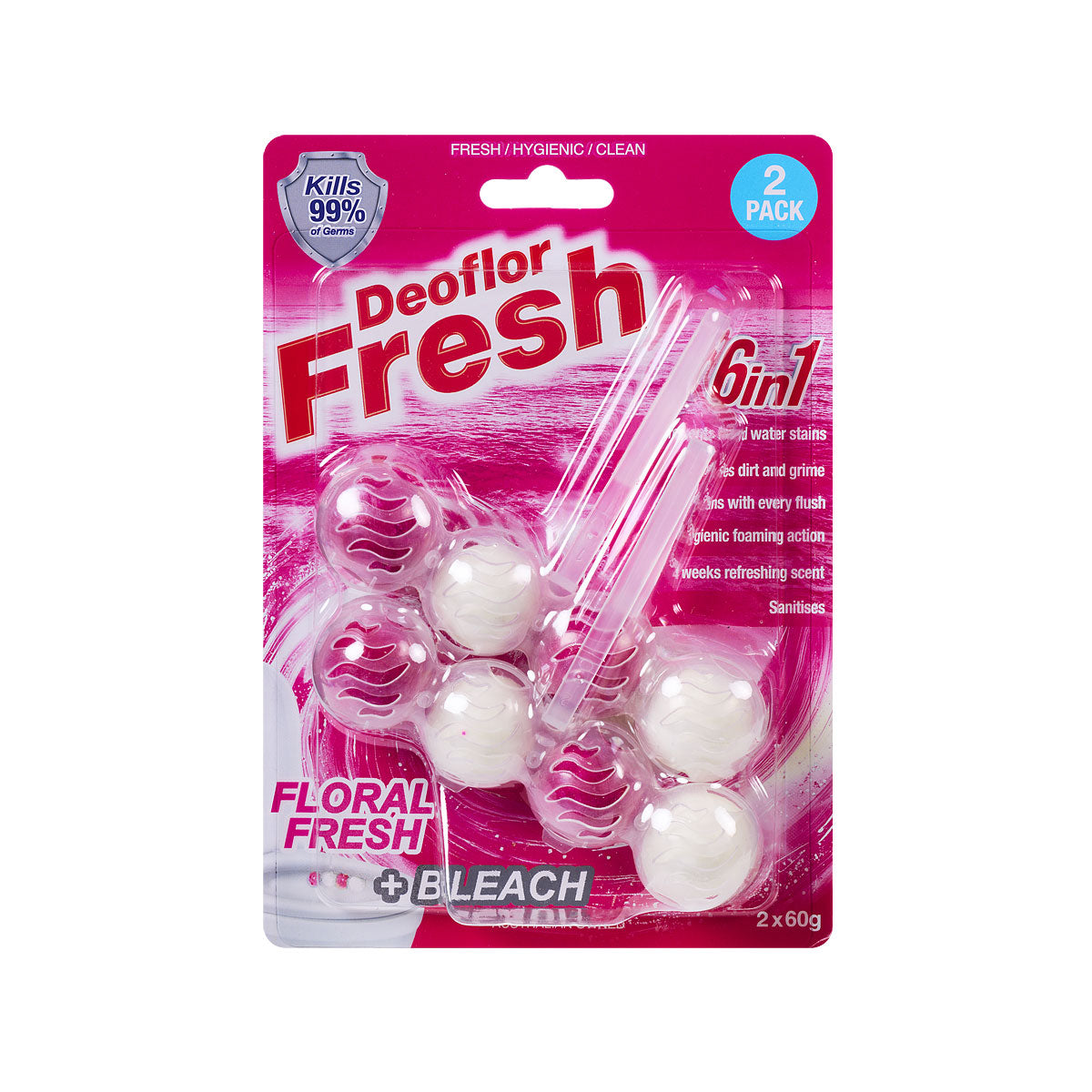 Deoflor Fresh 6-in-1 Cage Assorted 60g 2pk