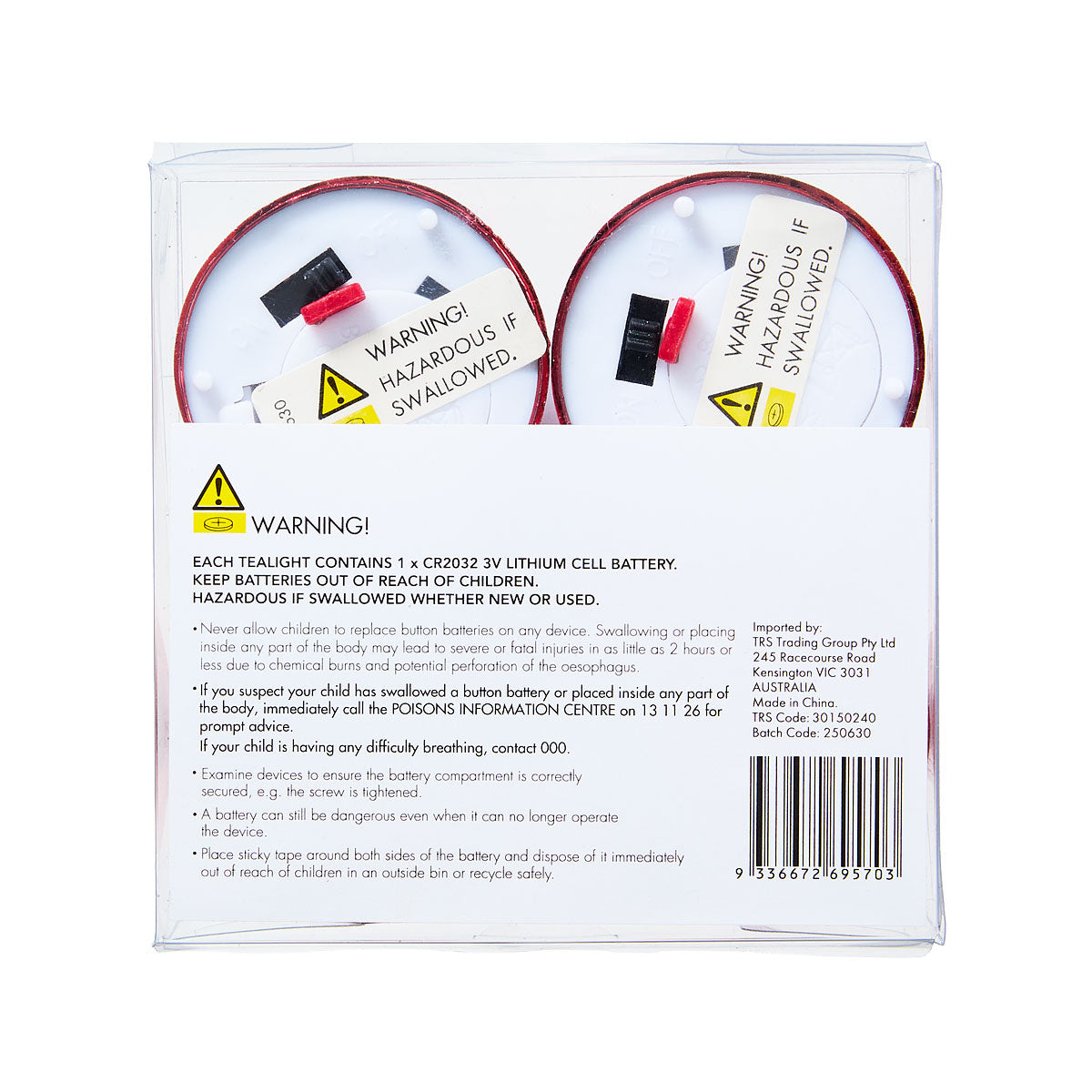 Christmas LED Metallic Tealight Metallic Green/Red 4pk