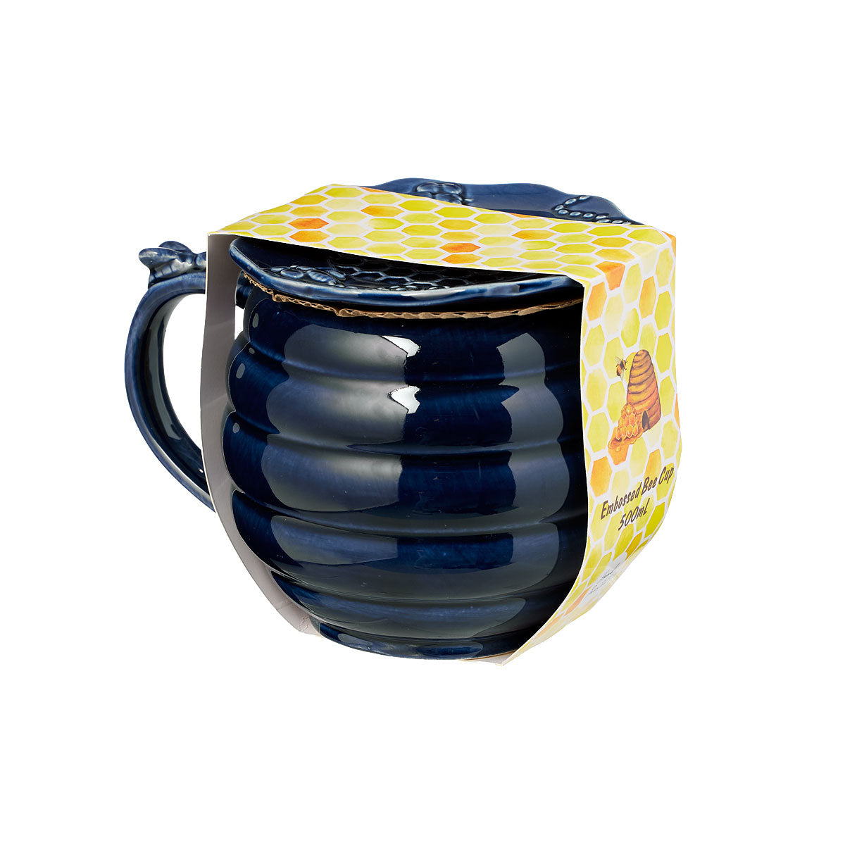 Embossed Bees 3D Cup With Saucer 500mL Assorted