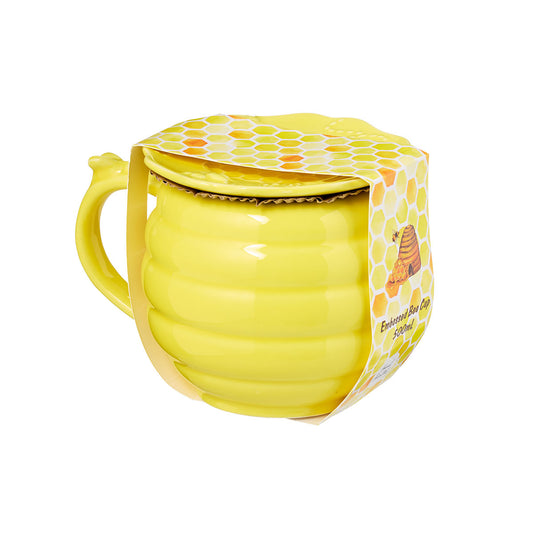 Embossed Bees 3D Cup With Saucer 500mL Assorted