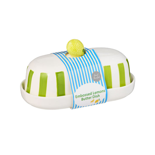 Embossed Lemons Butter Dish