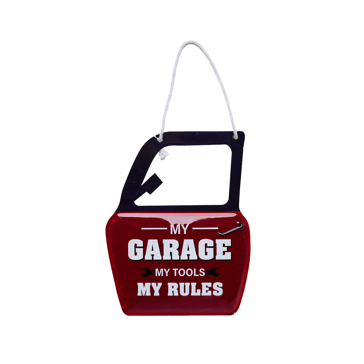 Hanging Tin Plaque Garage Rules