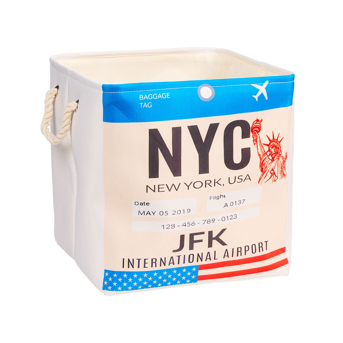 Boarding Pass Fabric Basket Cube Assorted