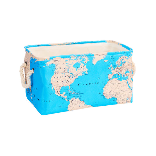 Map Fabric Basket Large