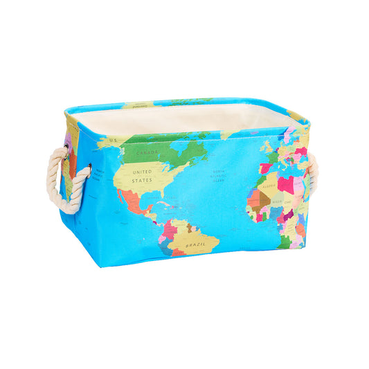 Map Fabric Basket Small