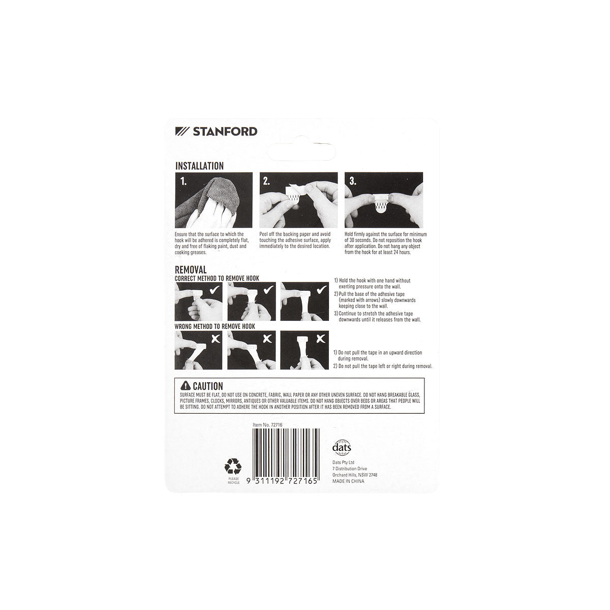 Stanford Removable Cord Clips 29x13mm 10pk