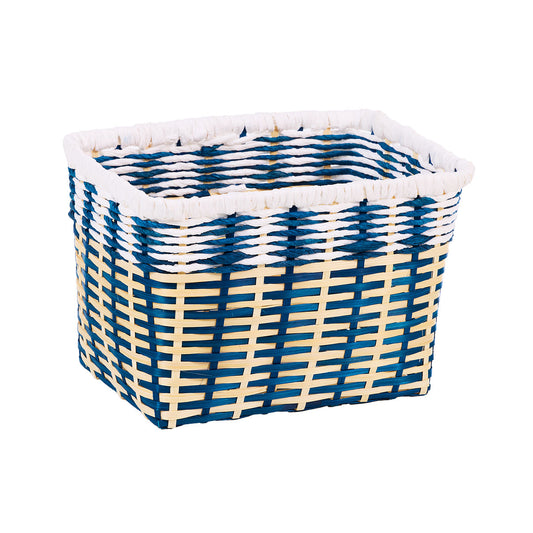 Azur Rectangular Bamboo Basket Navy