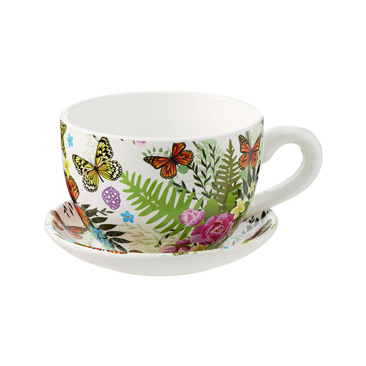 Flower Cup Planter D15xH10cm Assorted