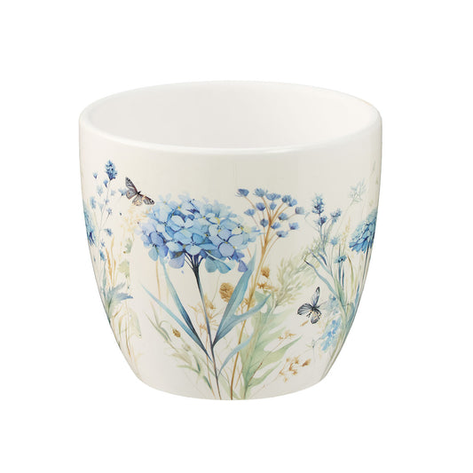 Flower Design Pot D14xH12cm Assorted
