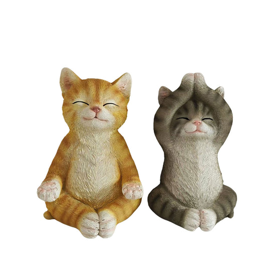 Meditating Cat & Dog Garden Décor