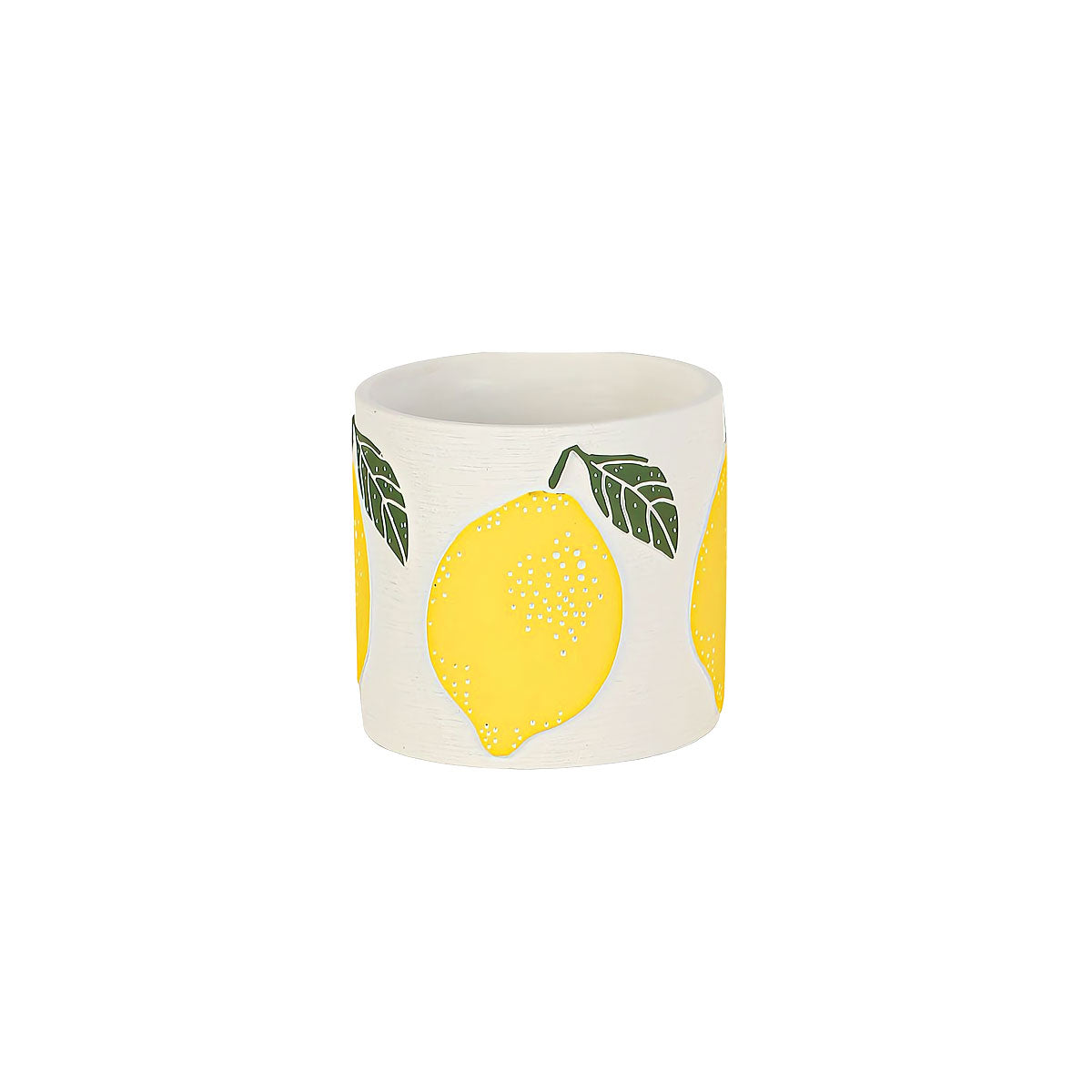 Cement Pot With Lemon Design M