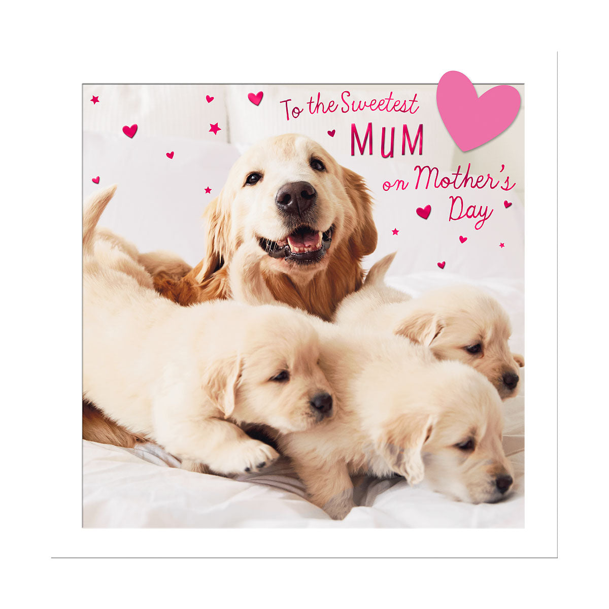 Mother's Day Card Mum Cute Puppies
