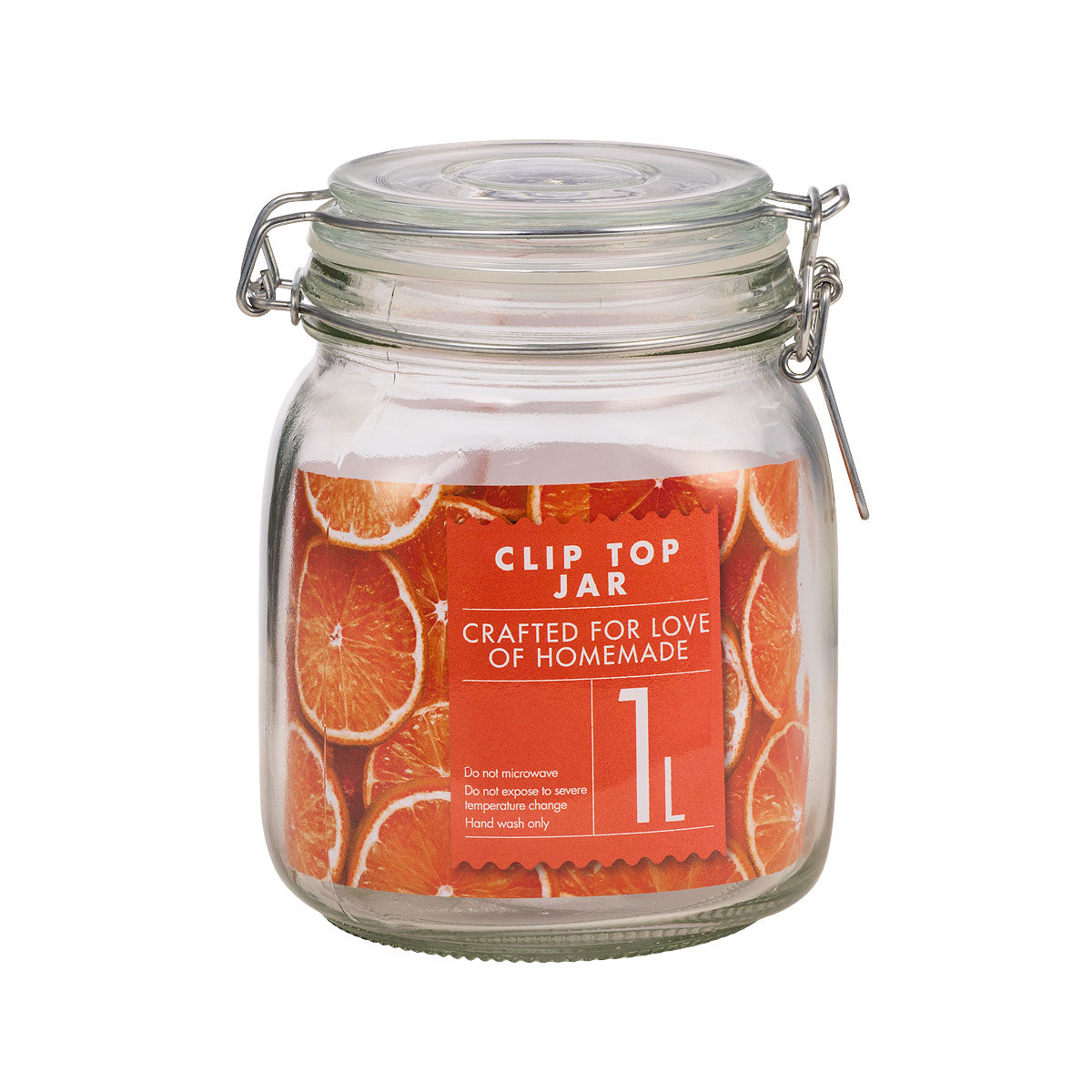 Clip Top Square Jar 1L