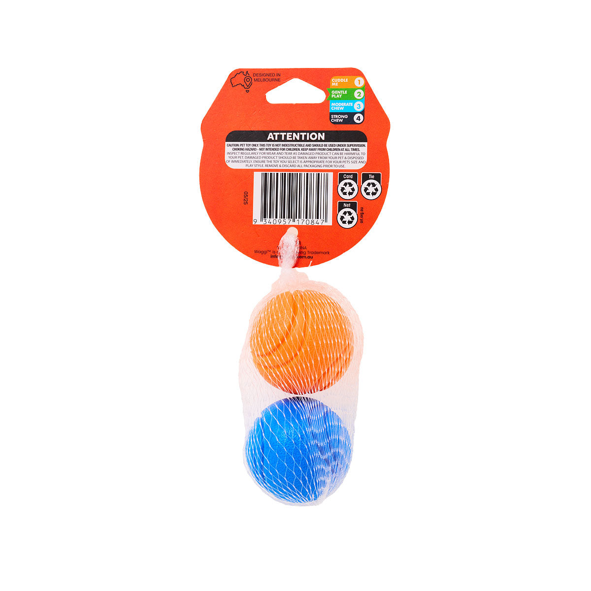 Waggi Rubber Ball 2pk       