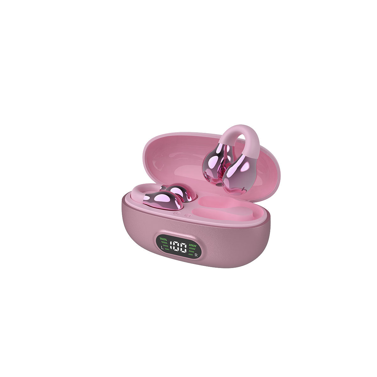 Earbuds Over-Ear With Clip Metallic Pink