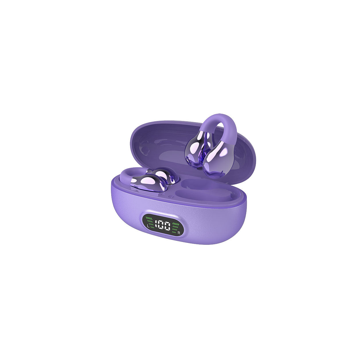 Earbuds Over-Ear With Clip Metallic Purple