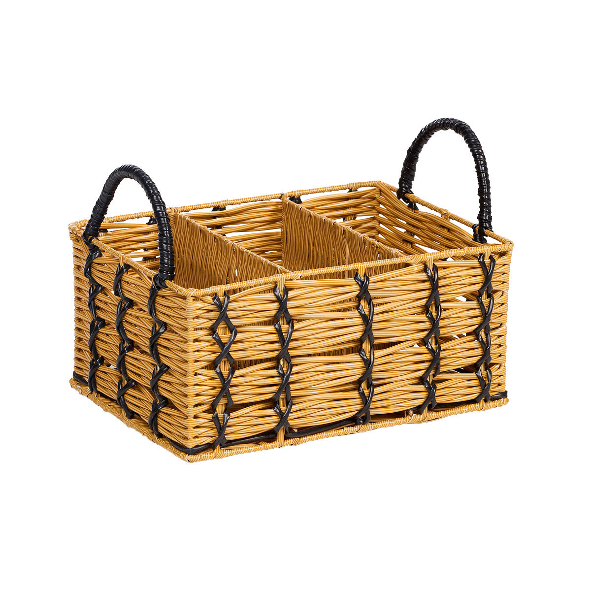 Sectioned Basket Black Stripe