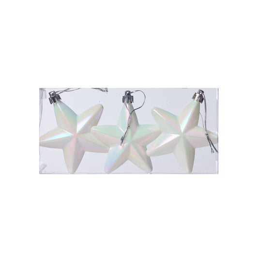 Christmas Tree Decoration Stars Iridescent 3pk